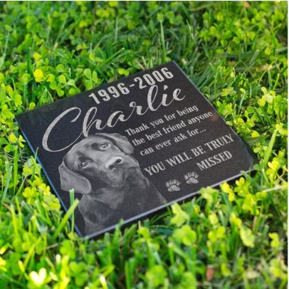 Engraved Photographic Granite Pet Memorial Stones with Photo for