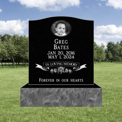 Companion Headstones Black Granite Memorial Stone for Father and Mother ...