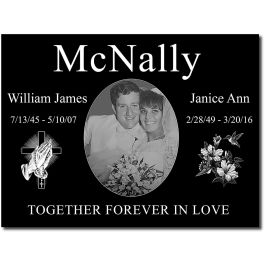 Companion Headstones Black Granite Memorial Stone for Father and Mother ...